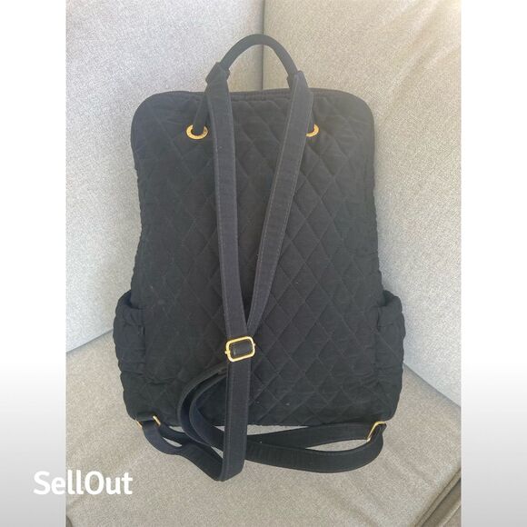 Vera Bradley Women's Quilted Black Backpack Medium Adjustable Straps - Picture 3 of 6